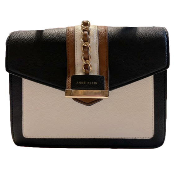 Anne Klein Handbags - Anne Klein handbag purse clasp satchel faux leather cross body business casual